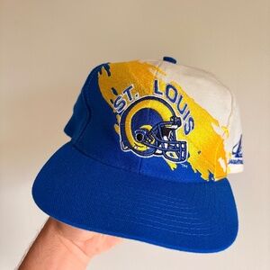 Vintage Saint Louis RAMS NFL Splash Wool Blend Snapback Logo Athletics hat